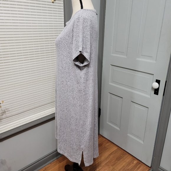 Livi Active Soft Knit Mesh Inset Hi Lo Marled Grey Short Sleeve Dress size 14/16 - Picture 5 of 6